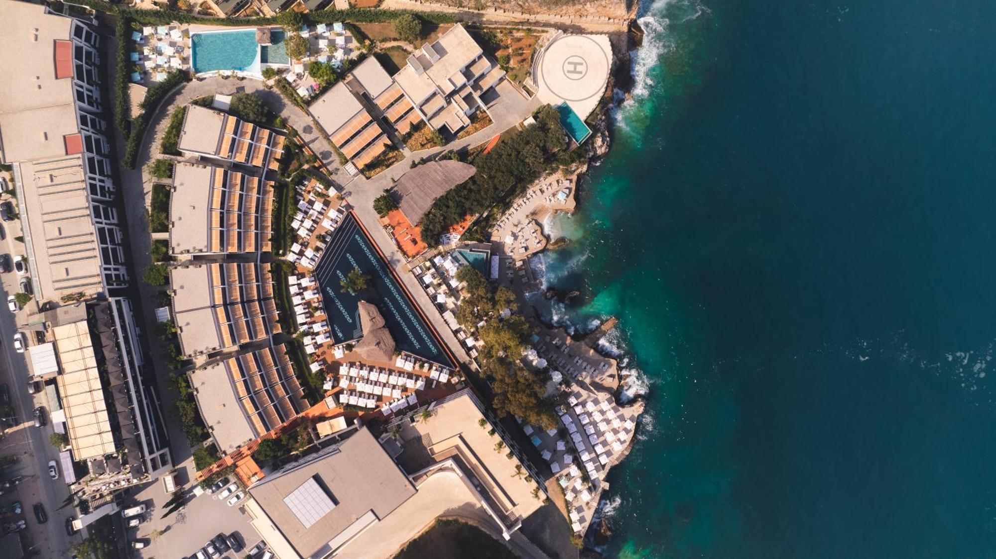Maritim Marina Bay Resort Spa & Casino Adult Friendly Vlorë Exterior foto Aerial view of the resort